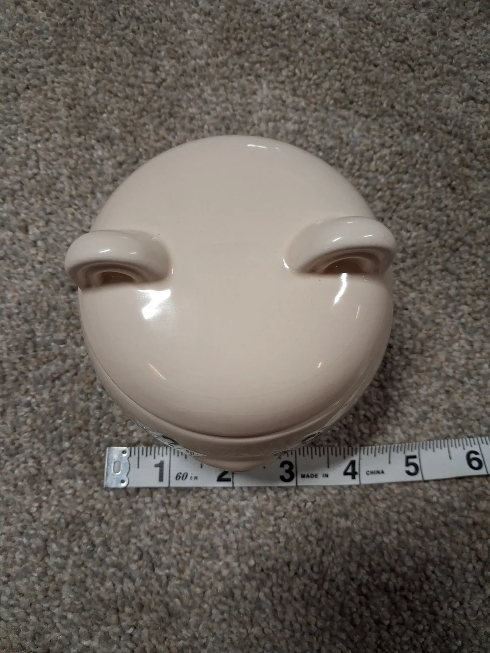 Cream Ceramic Bear Treat Jar for Small Pets